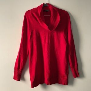 Red Cowel-Neck Sweater